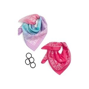 NWT Nordstrom Capelli New York 2 Pack Bandanas with 4 pony holders